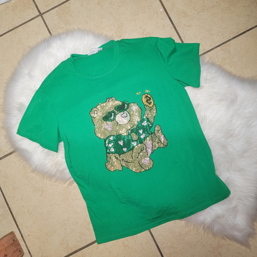 Green Bear Graphic Kids T-Shirt